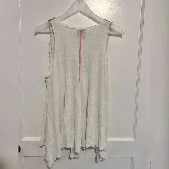 Free People swingy embellished jewels/sequins white tank - Picture 2 of 3
